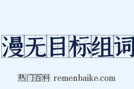 漫无目标组词是什么意思的图片